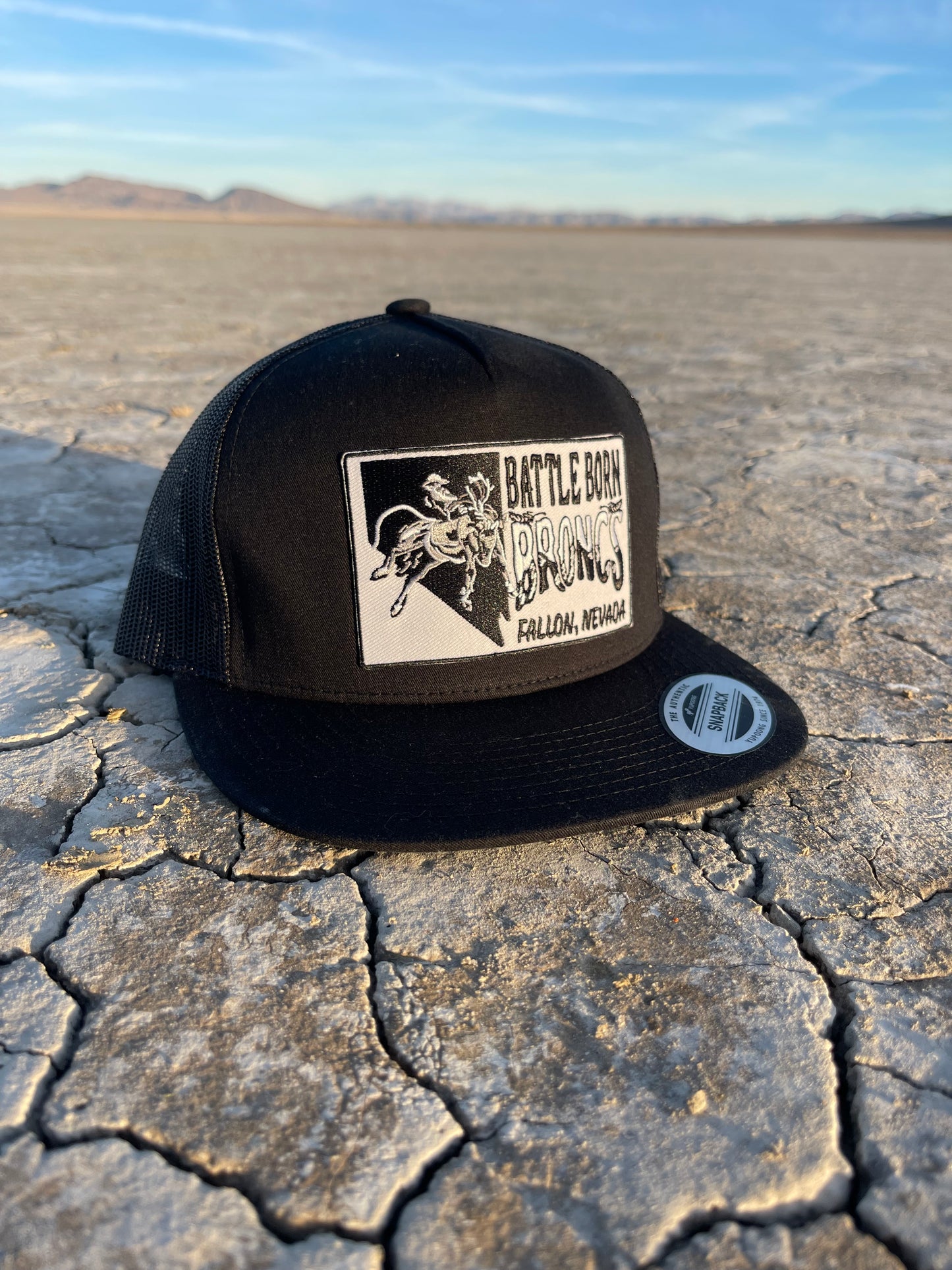 Battle Born Broncs Nevada Patch Flat Bill Snapback Black