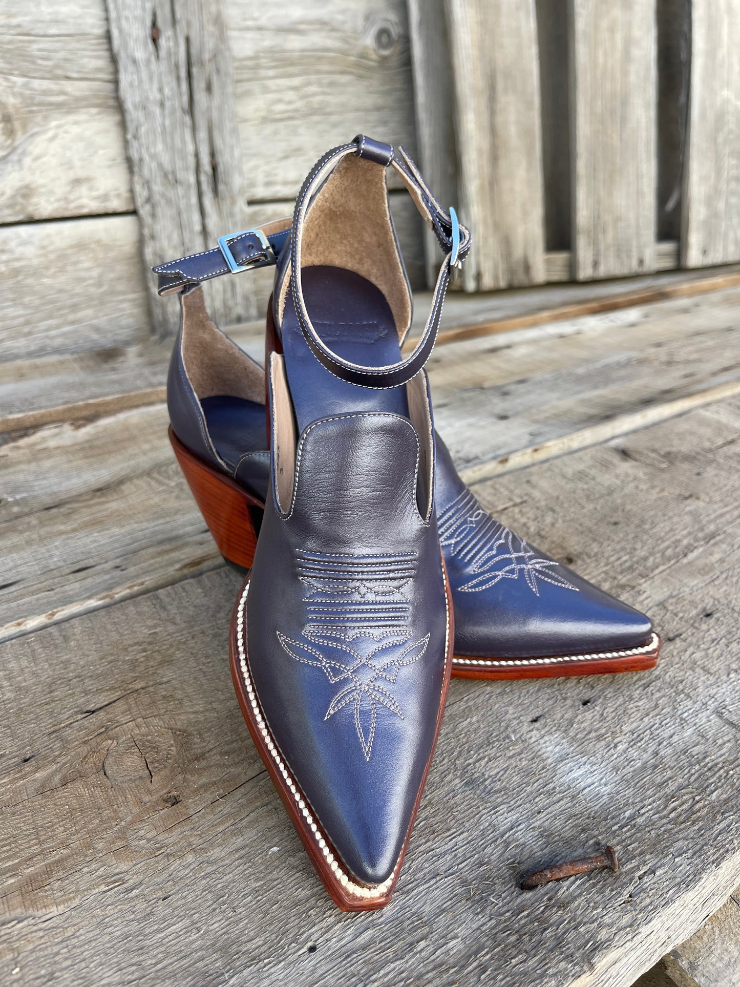 The Original Strappy Cowgirl Heel - Pearl Amethyst