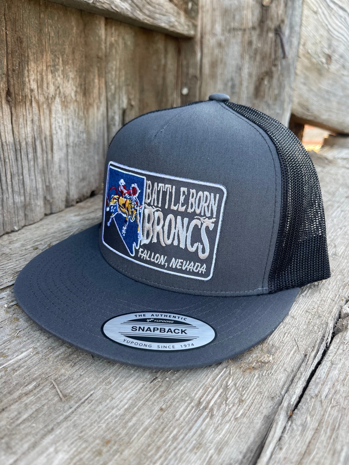 Battle Born Broncs Silver State Flat Bill Snapback Charcoal