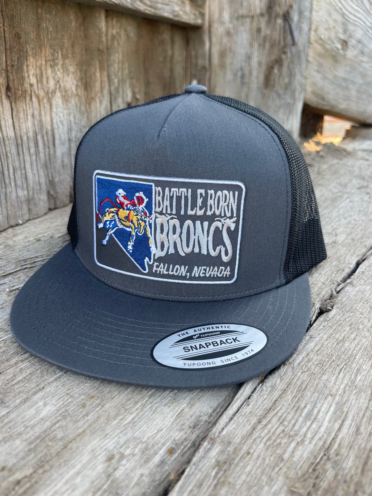 Battle Born Broncs Silver State Flat Bill Snapback Charcoal