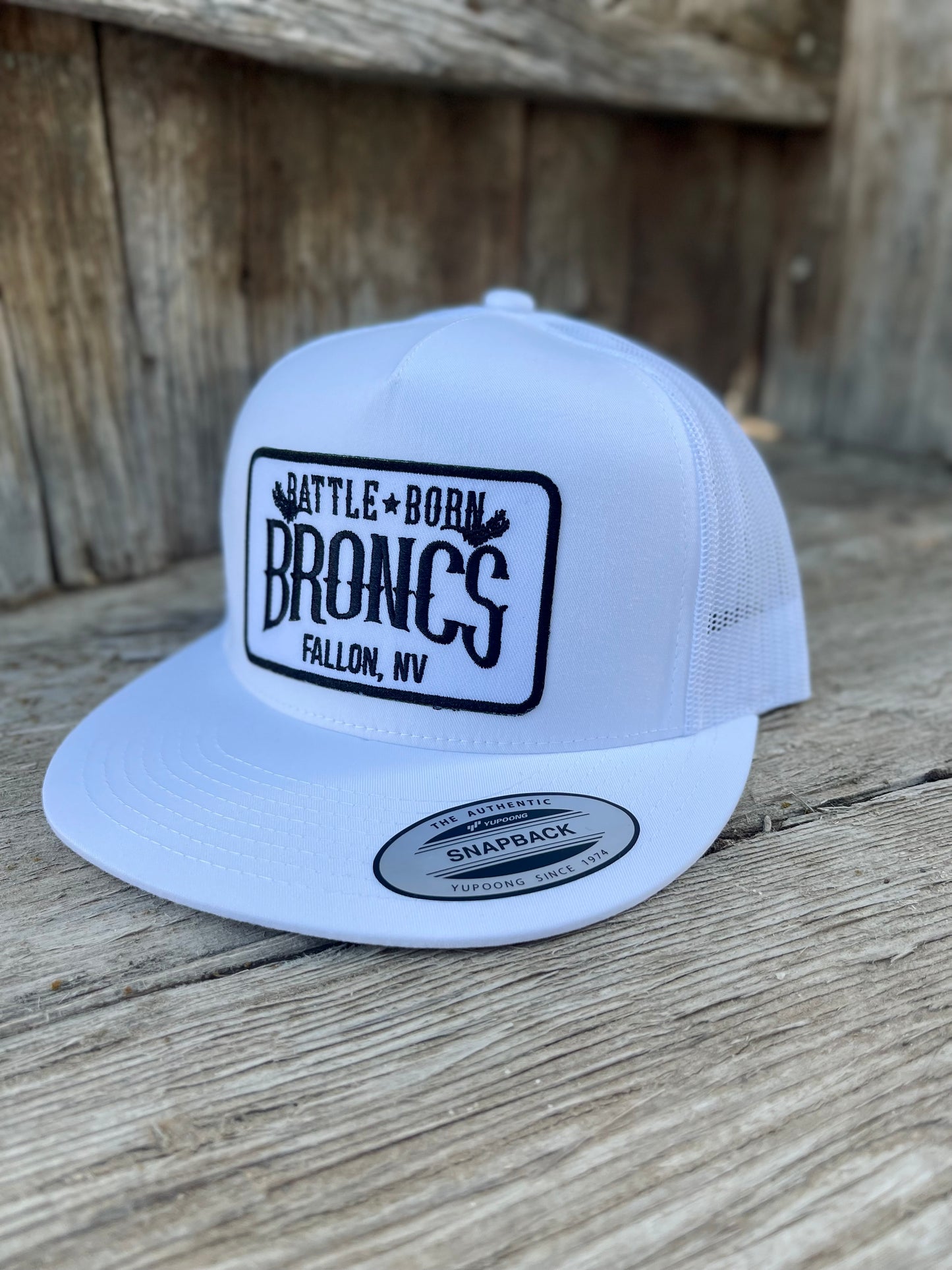 Battle Born Broncs OG Flat Bill Snapback White