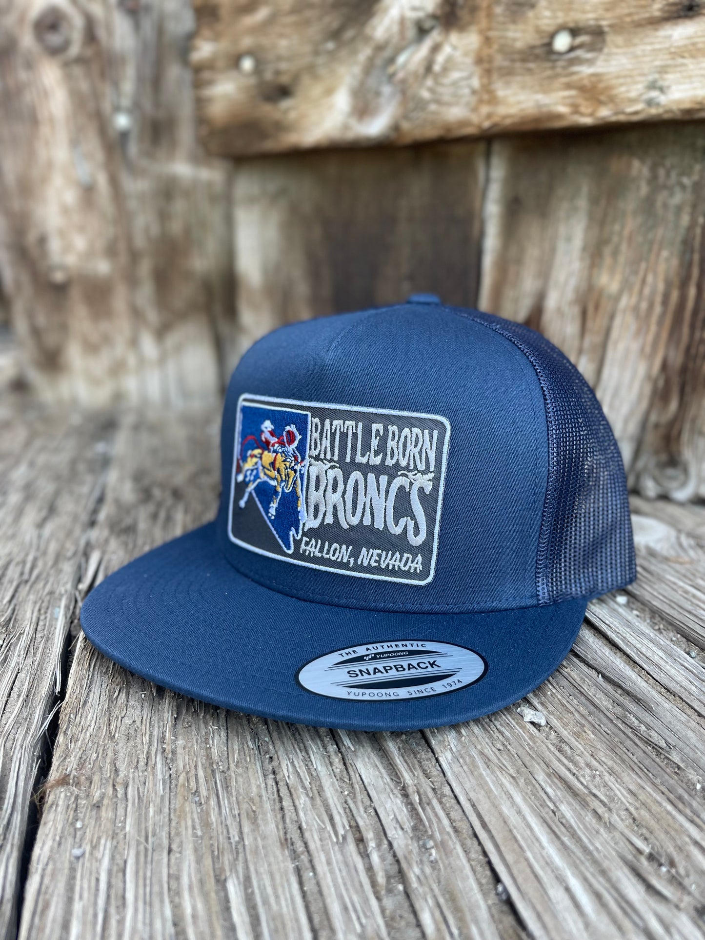 Battle Born Broncs Silver State Flat Bill Snapback Navy
