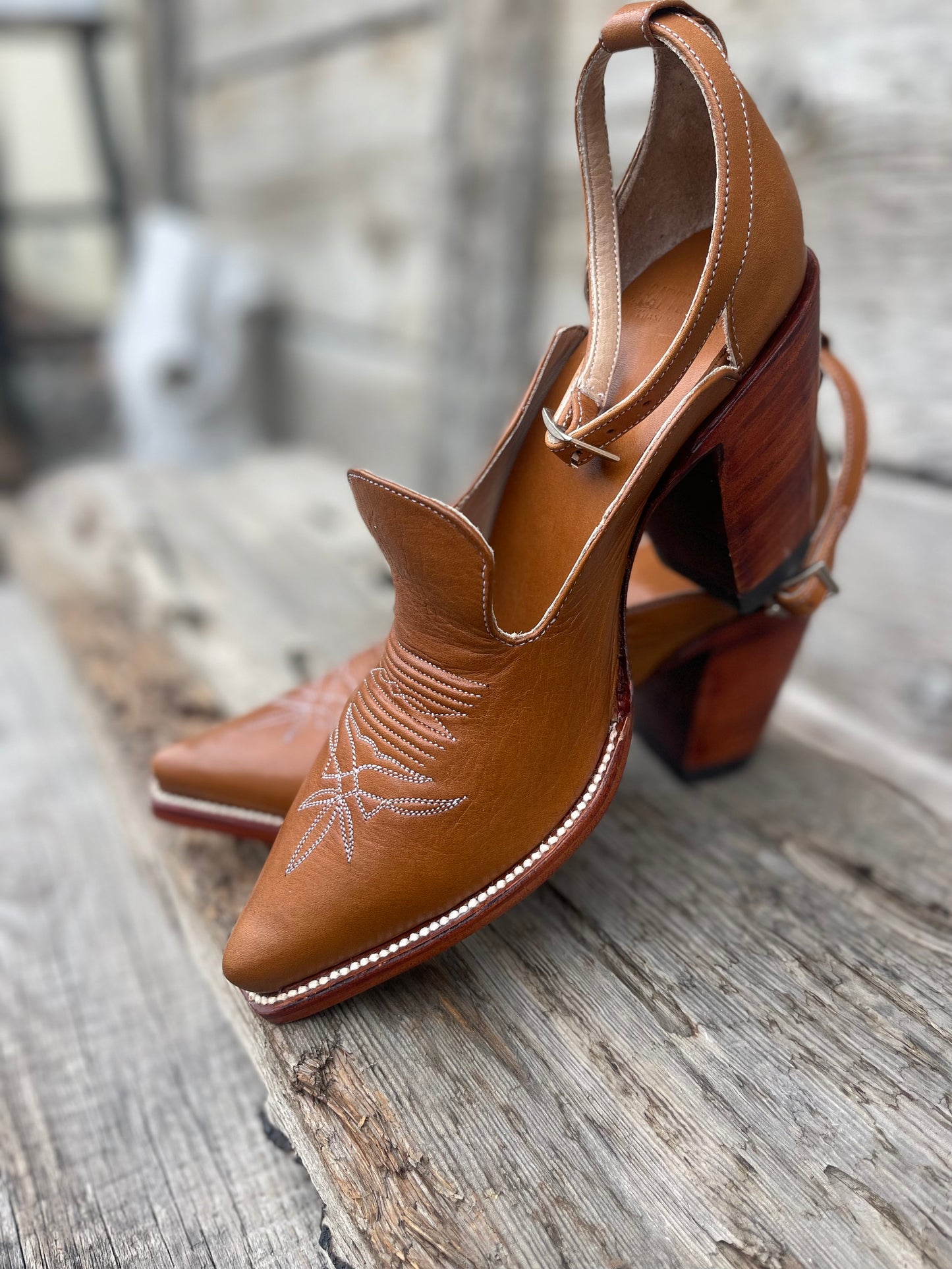The Original Strappy Cowgirl Heel - Rust