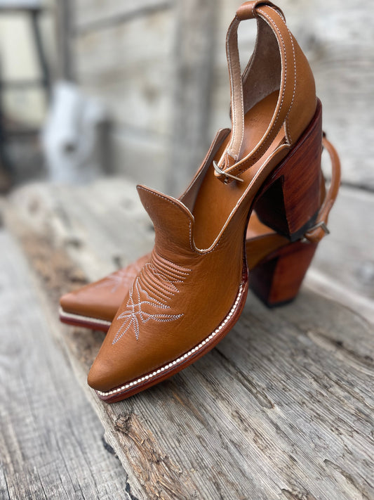 The Original Strappy Cowgirl Heel - Rust