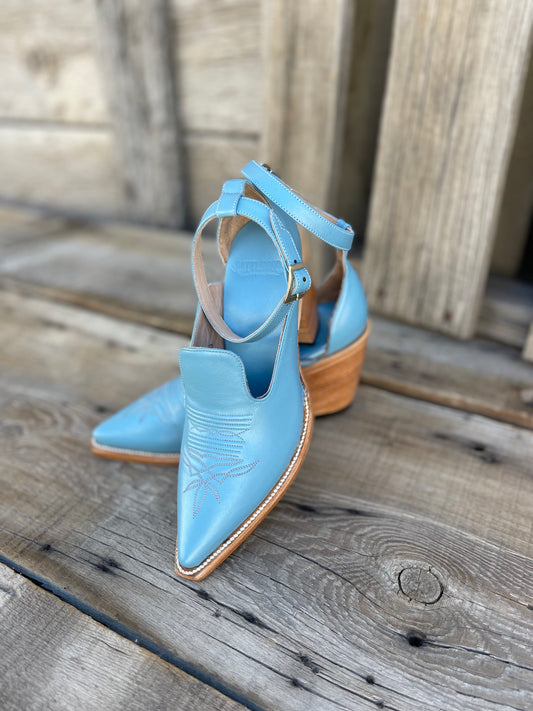 The Original Strappy Cowgirl Heel - Pearl Sky