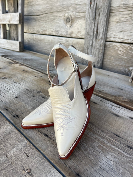 The Original Strappy Cowgirl Heel - Pearl