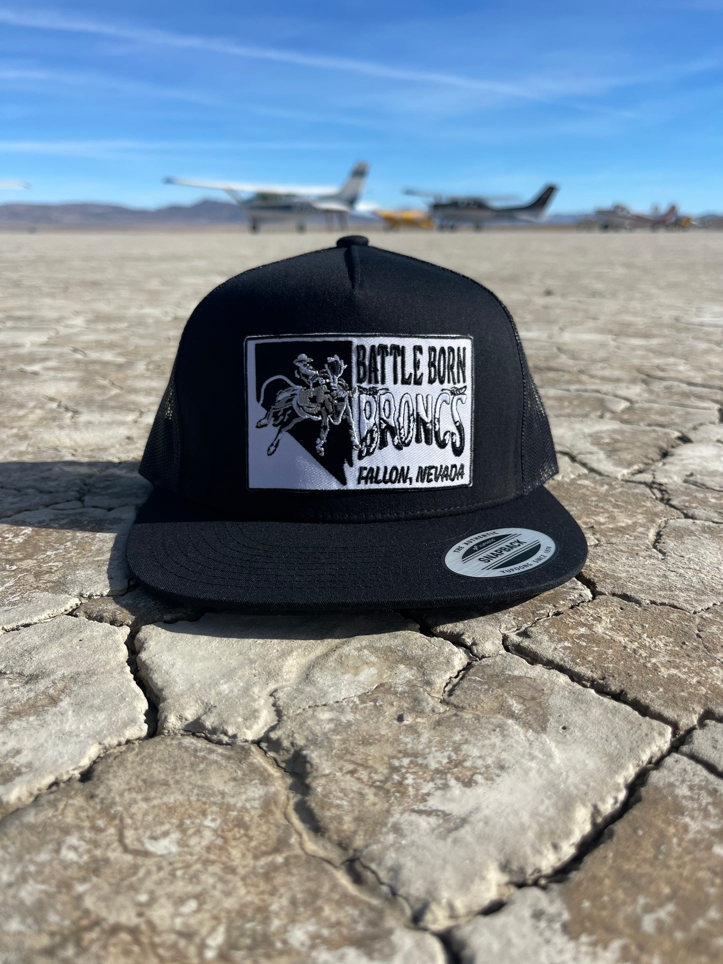 Battle Born Broncs Nevada Patch Flat Bill Snapback Black