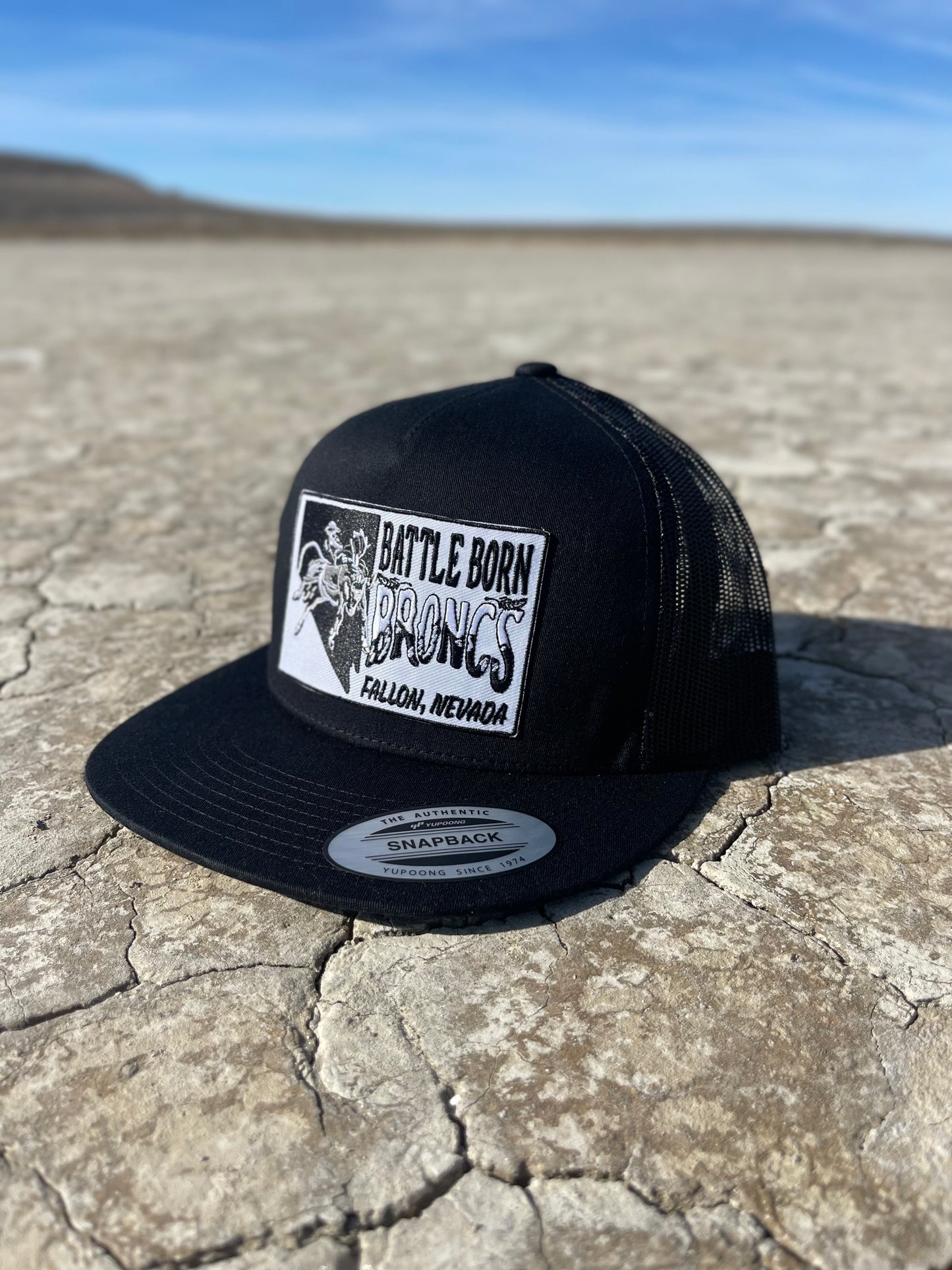Battle Born Broncs Nevada Patch Flat Bill Snapback Black