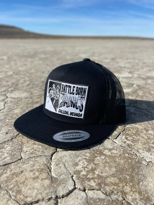 Battle Born Broncs Nevada Patch Flat Bill Snapback Black