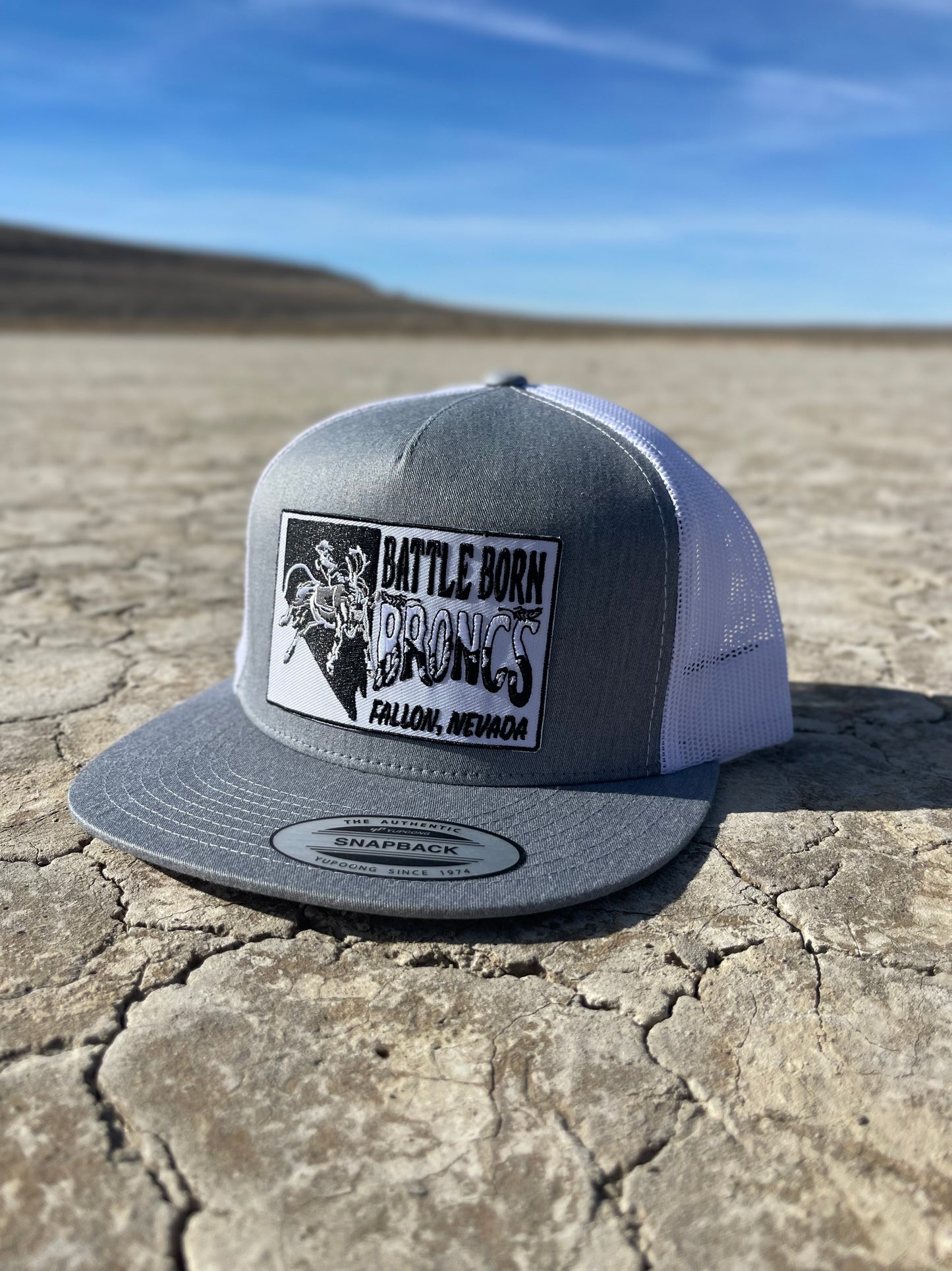 Battle Born Broncs Nevada Patch Flat Bill Snapback Gray
