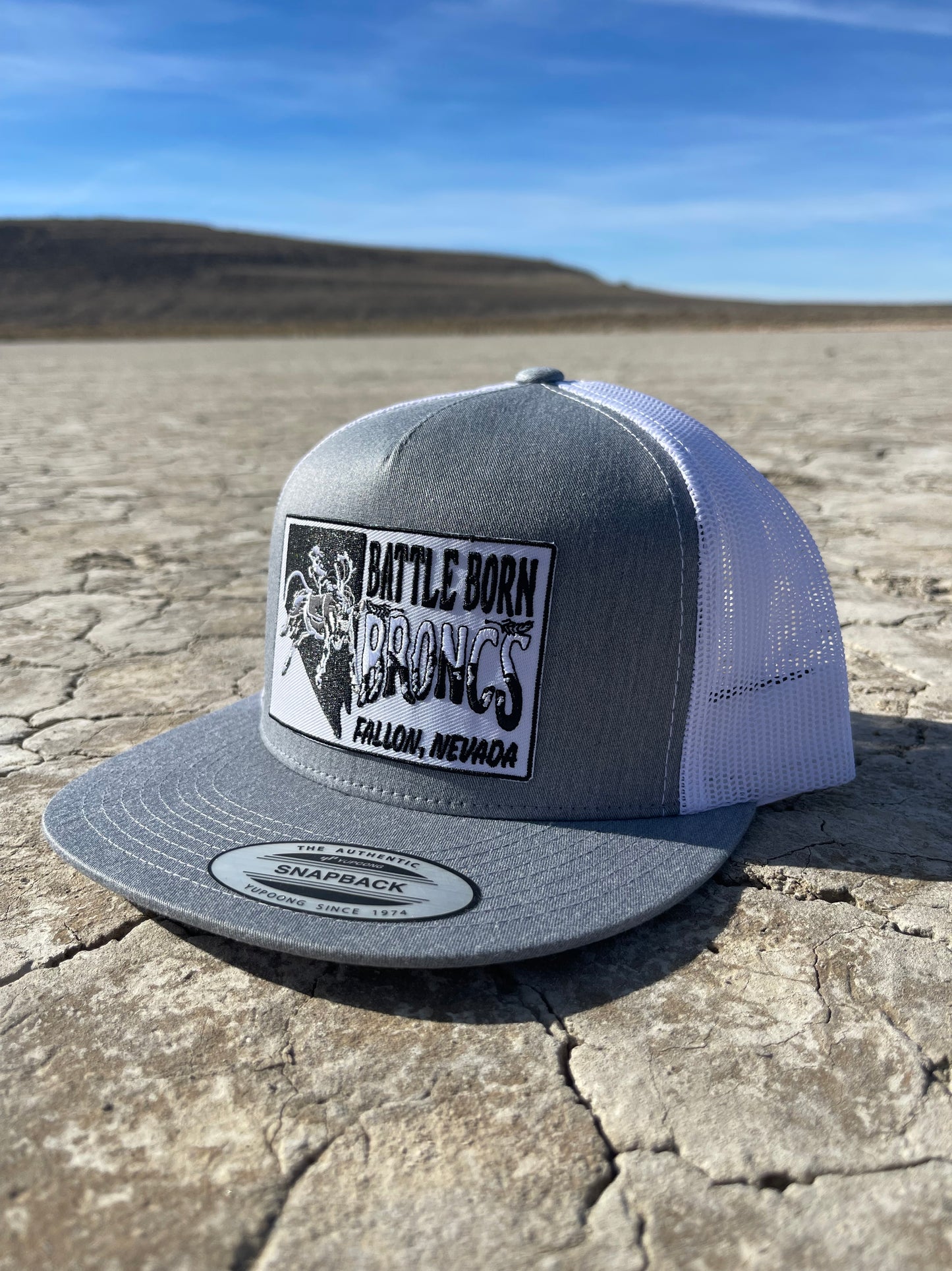 Battle Born Broncs Nevada Patch Flat Bill Snapback Gray