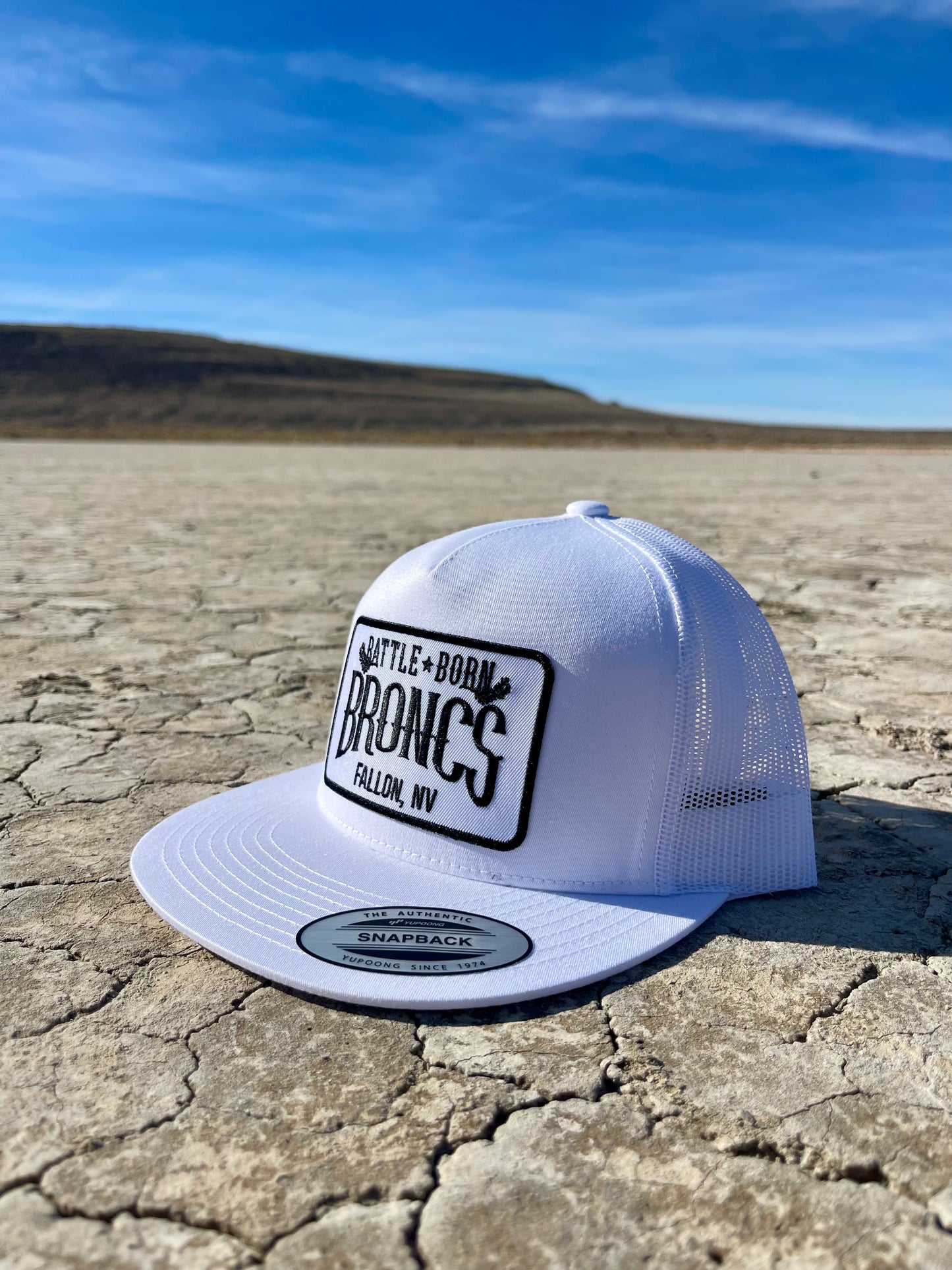 Battle Born Broncs OG Flat Bill Snapback White