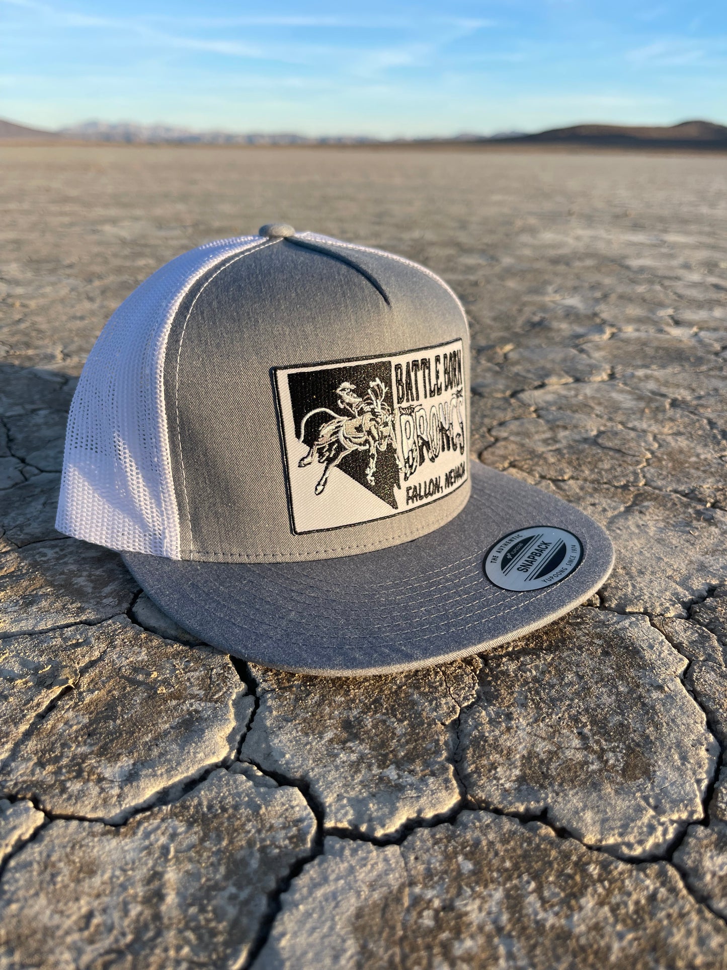 Battle Born Broncs Nevada Patch Flat Bill Snapback Gray