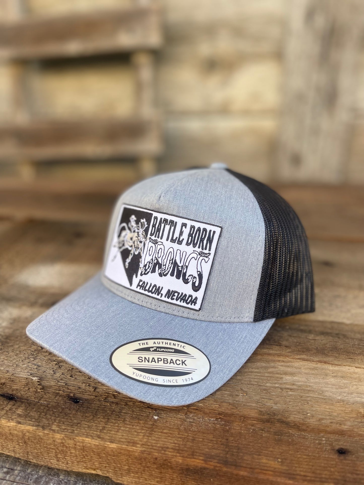 Battle Born Broncs Nevada Patch Curved Snapback Gray