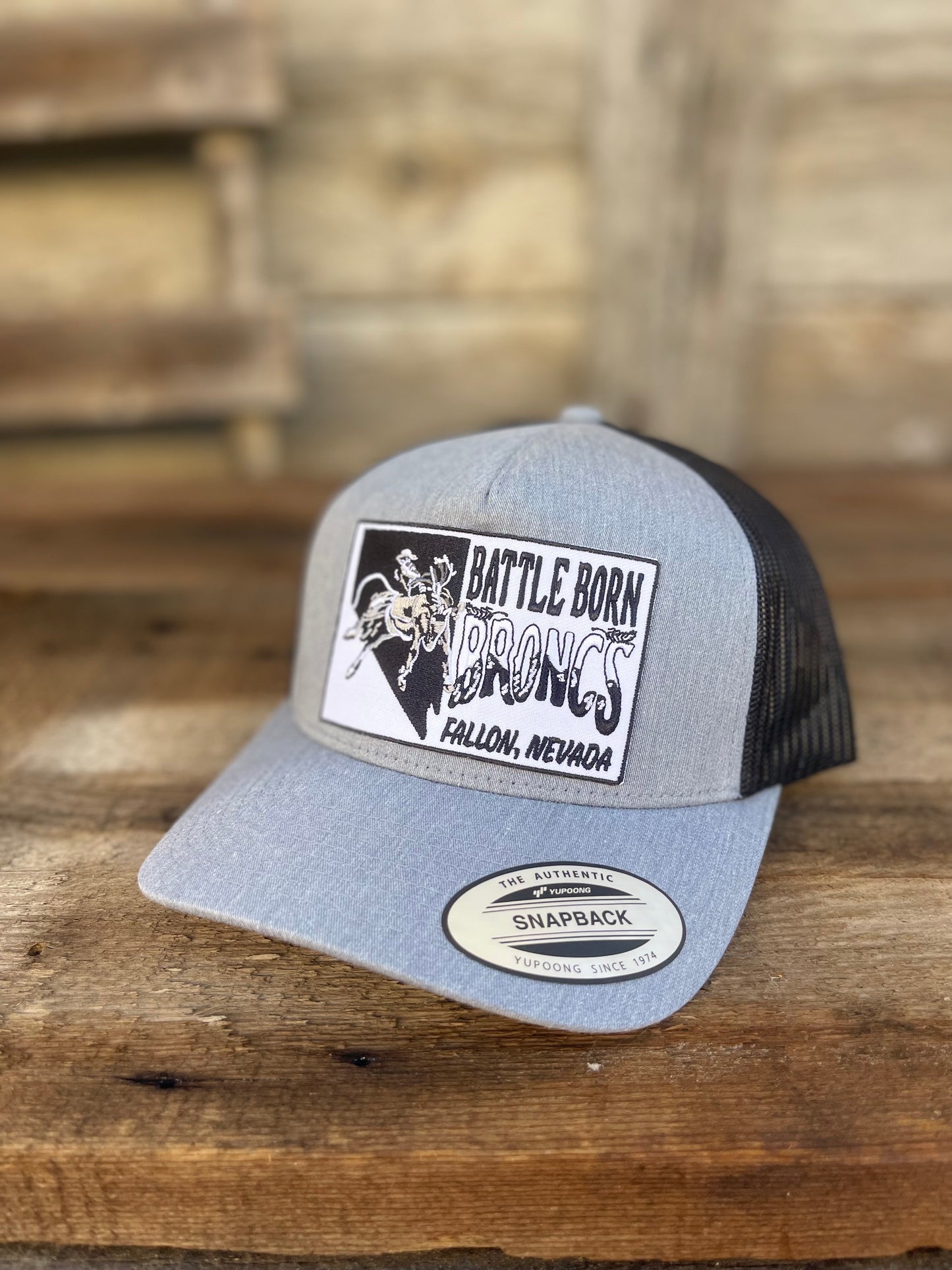 Battle Born Broncs Nevada Patch Curved Snapback Gray