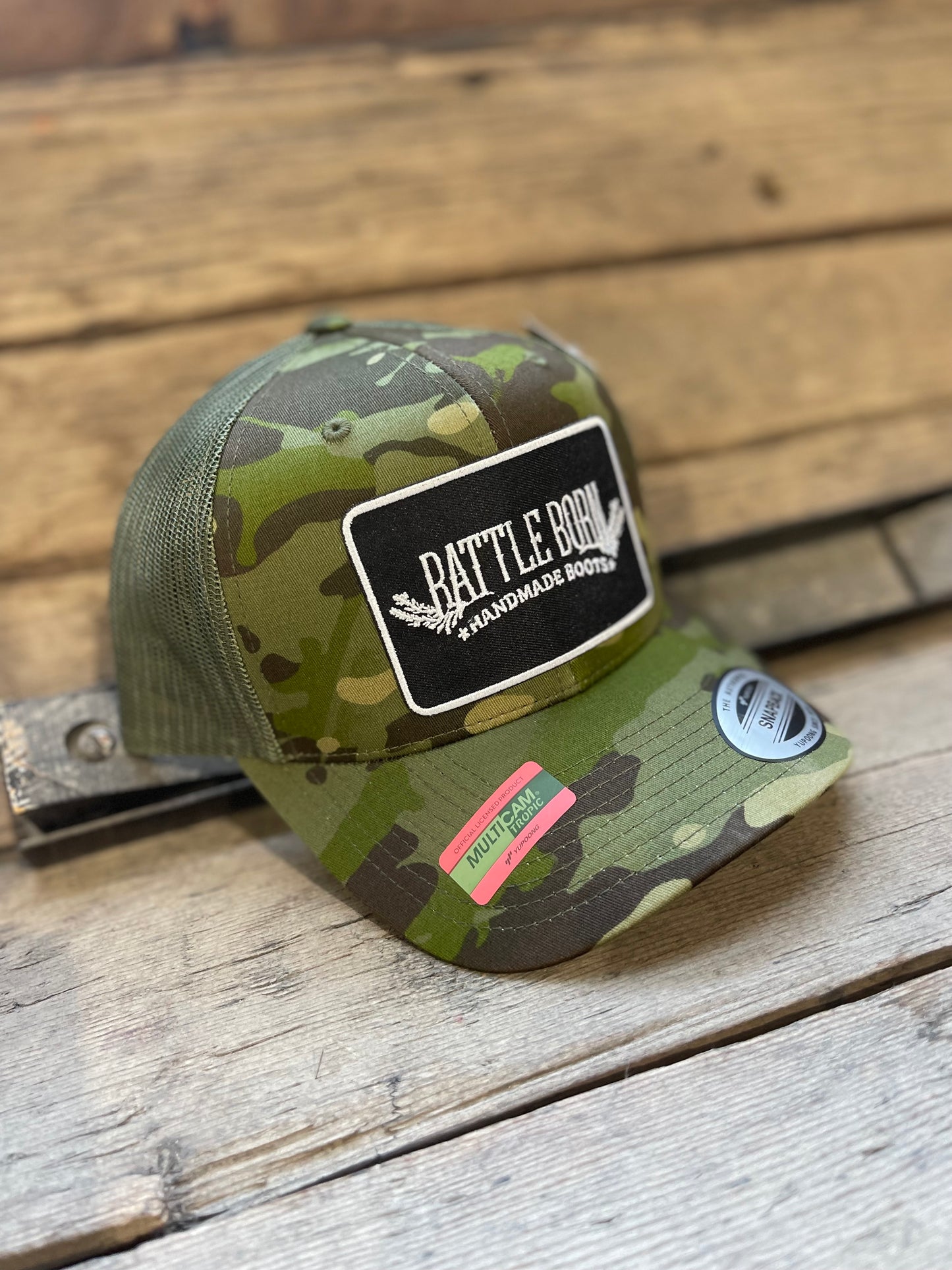 Battle Born Boots Curved Snapback Camo