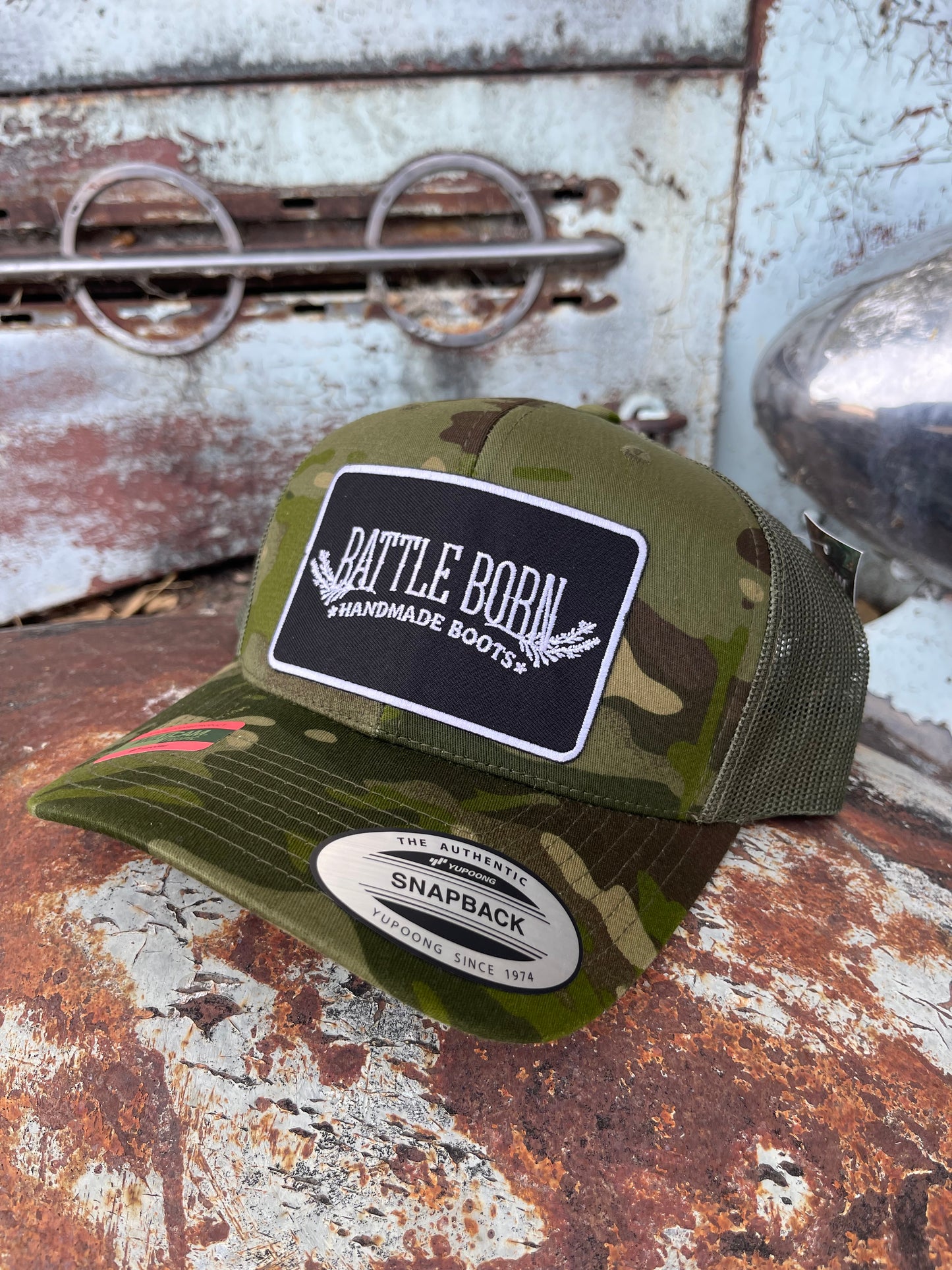 Battle Born Boots Curved Snapback Camo