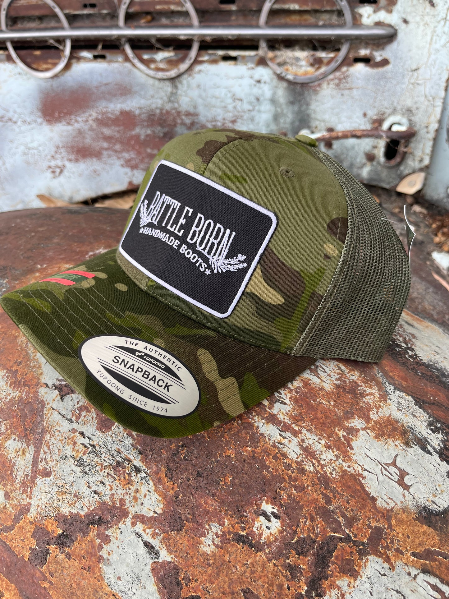 Battle Born Boots Curved Snapback Camo