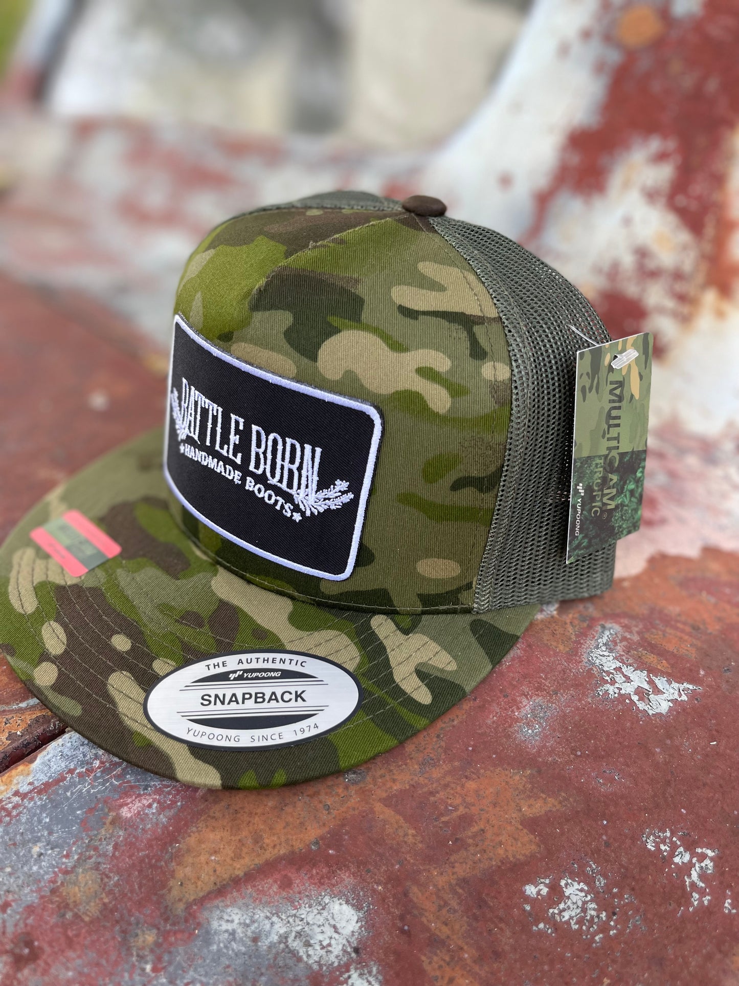 Battle Born Boots Flat Bill Snapback Camo