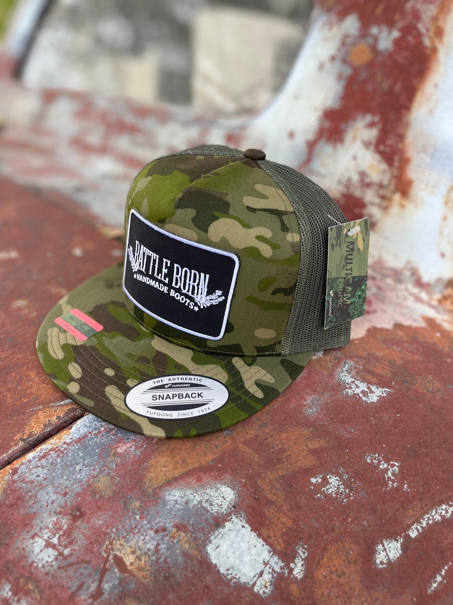 Battle Born Boots Flat Bill Snapback Camo