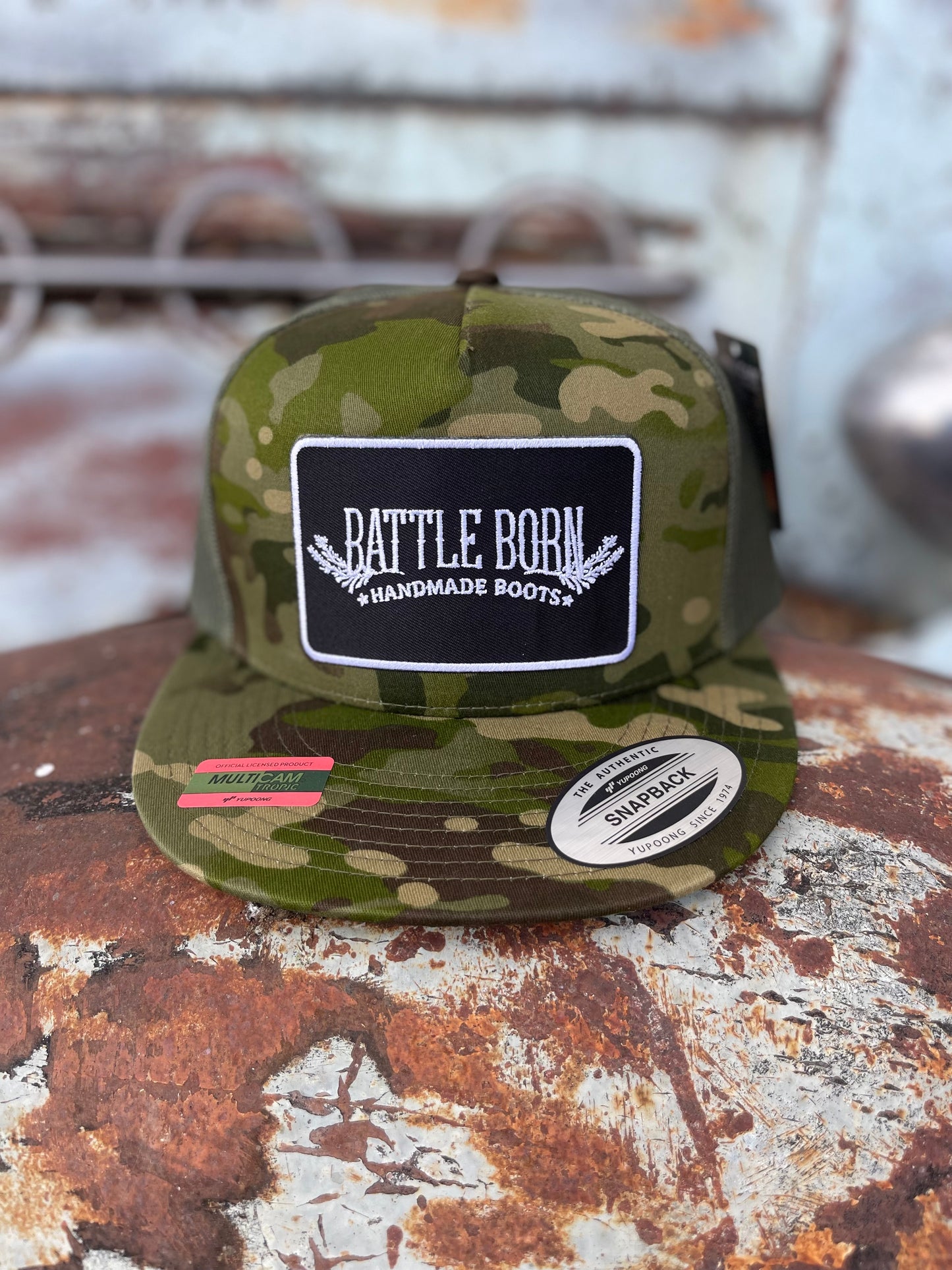 Battle Born Boots Flat Bill Snapback Camo