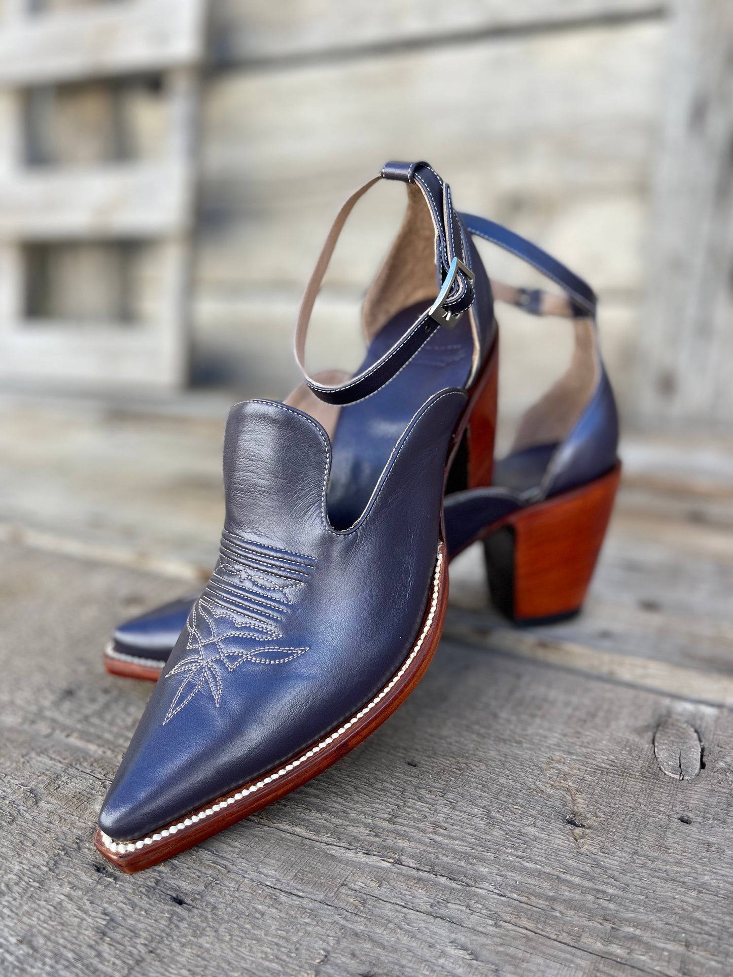 The Original Strappy Cowgirl Heel - Pearl Amethyst