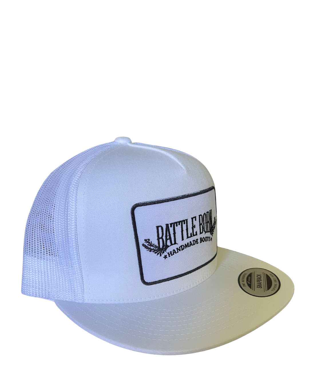 Battle Born Boots Flat Bill Snapback White